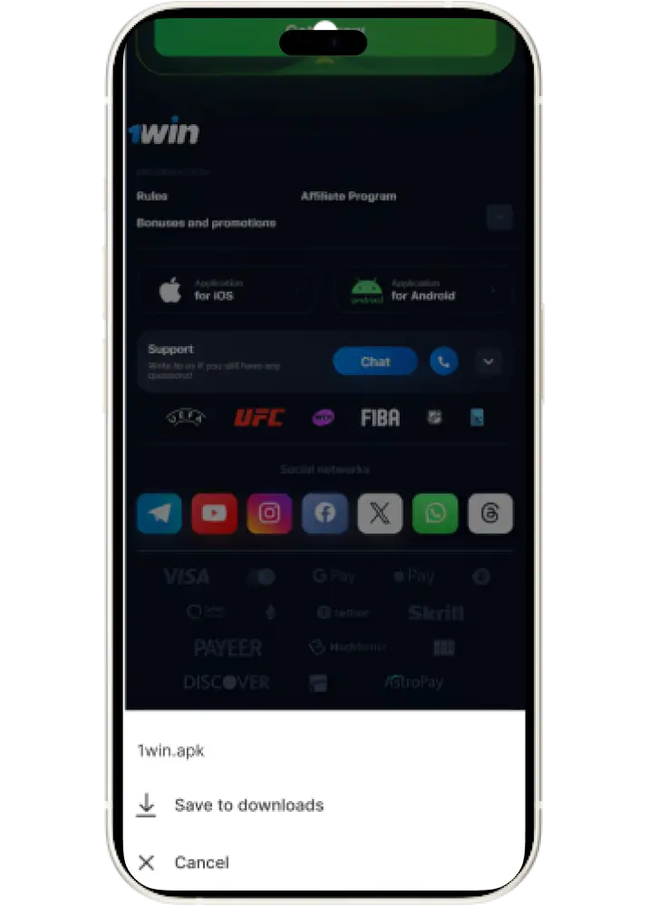 Download 1win app for Android