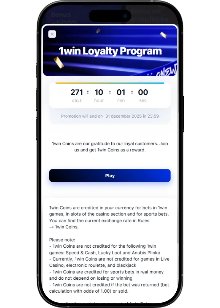 Information about 1win loyalty program