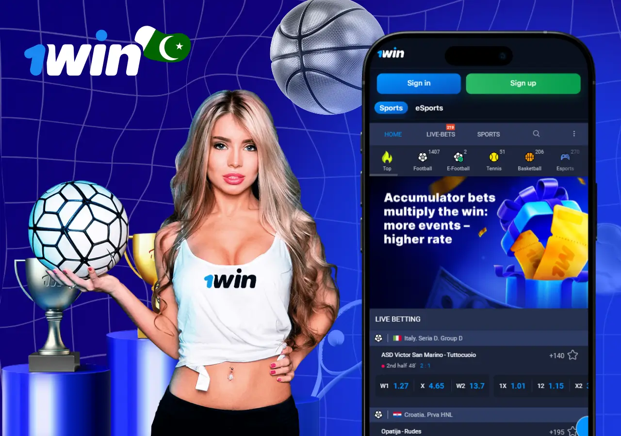 Different sports bet types on 1win