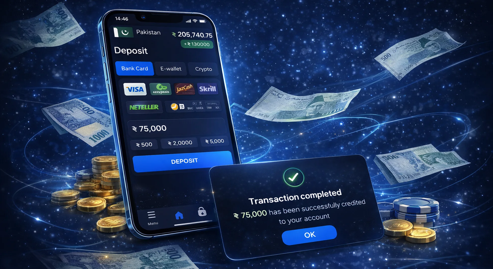 making first deposit on 1win website using local payment methods in Pakistan