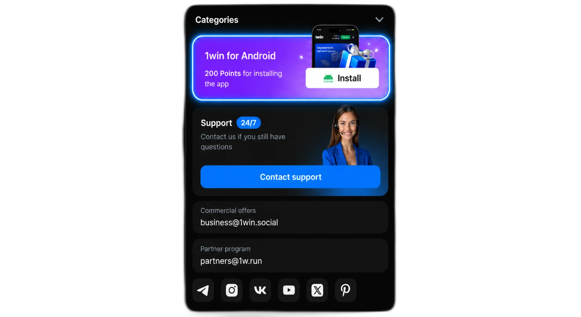 1win apk for Android