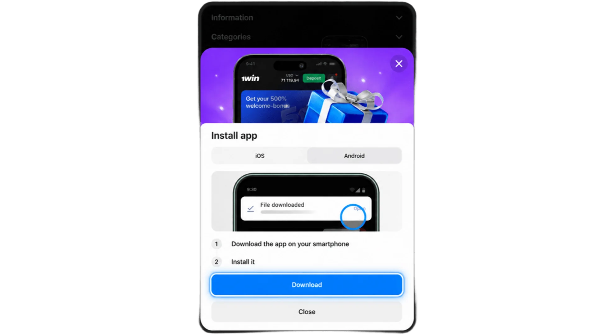 1win apk download