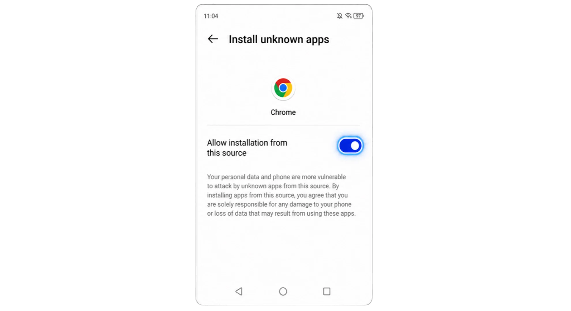 1win apk allow installation